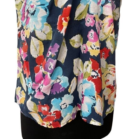 JOIE Floral Peasant Style Smocked Neck Silk Blouse Sz S - Picture 5 of 13